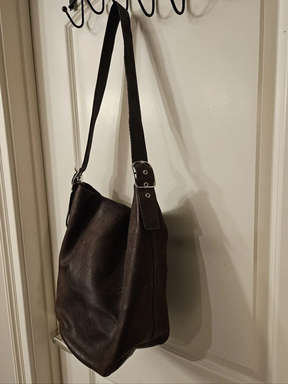Early Y2K Vintage Coach Brown Leather Slouchy Hobo Shoulder Bag
